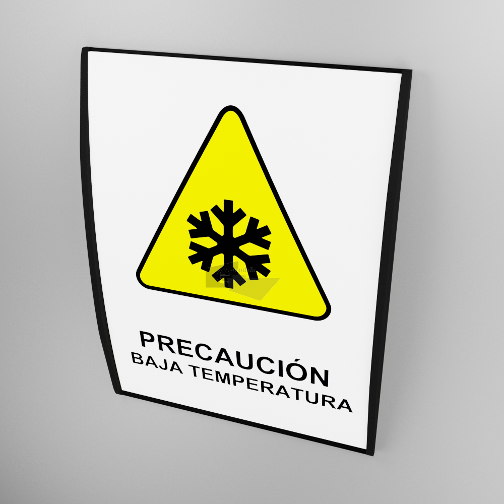 36x25cm Señal / letrero / protección civil / curvo / Precaución baja temperatura