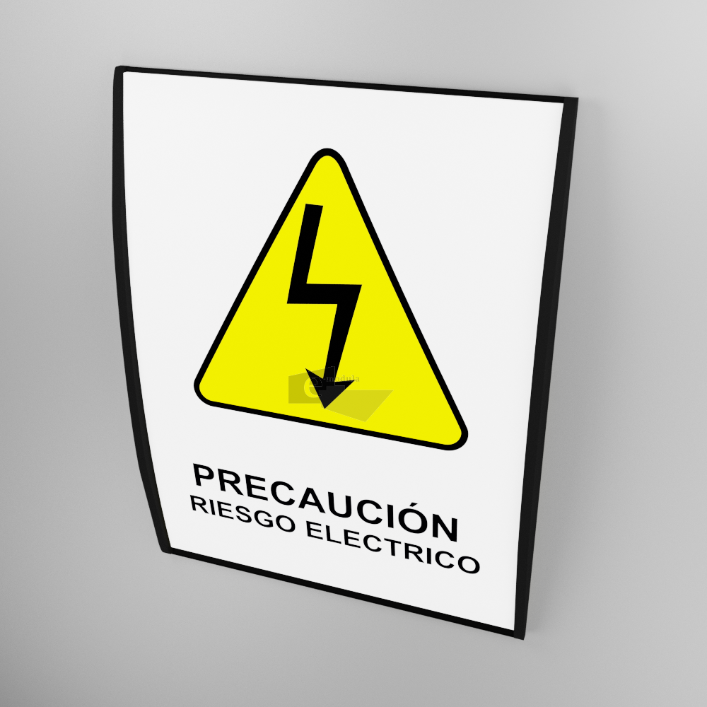 36x25cm Señal / letrero / protección civil / curvo / Precaución riesgo eléctrico