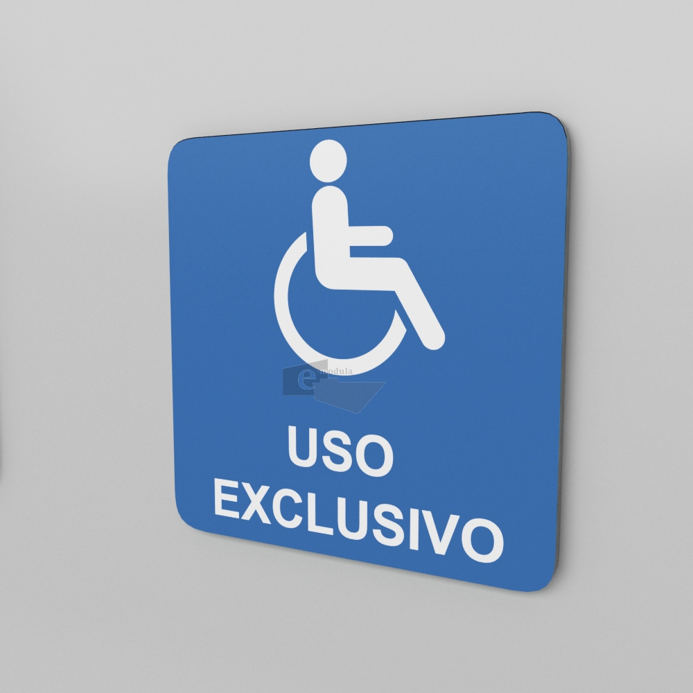 15x15cm /  uso exclusivo / discapacitados / Señal / letrero / protección civil / azul