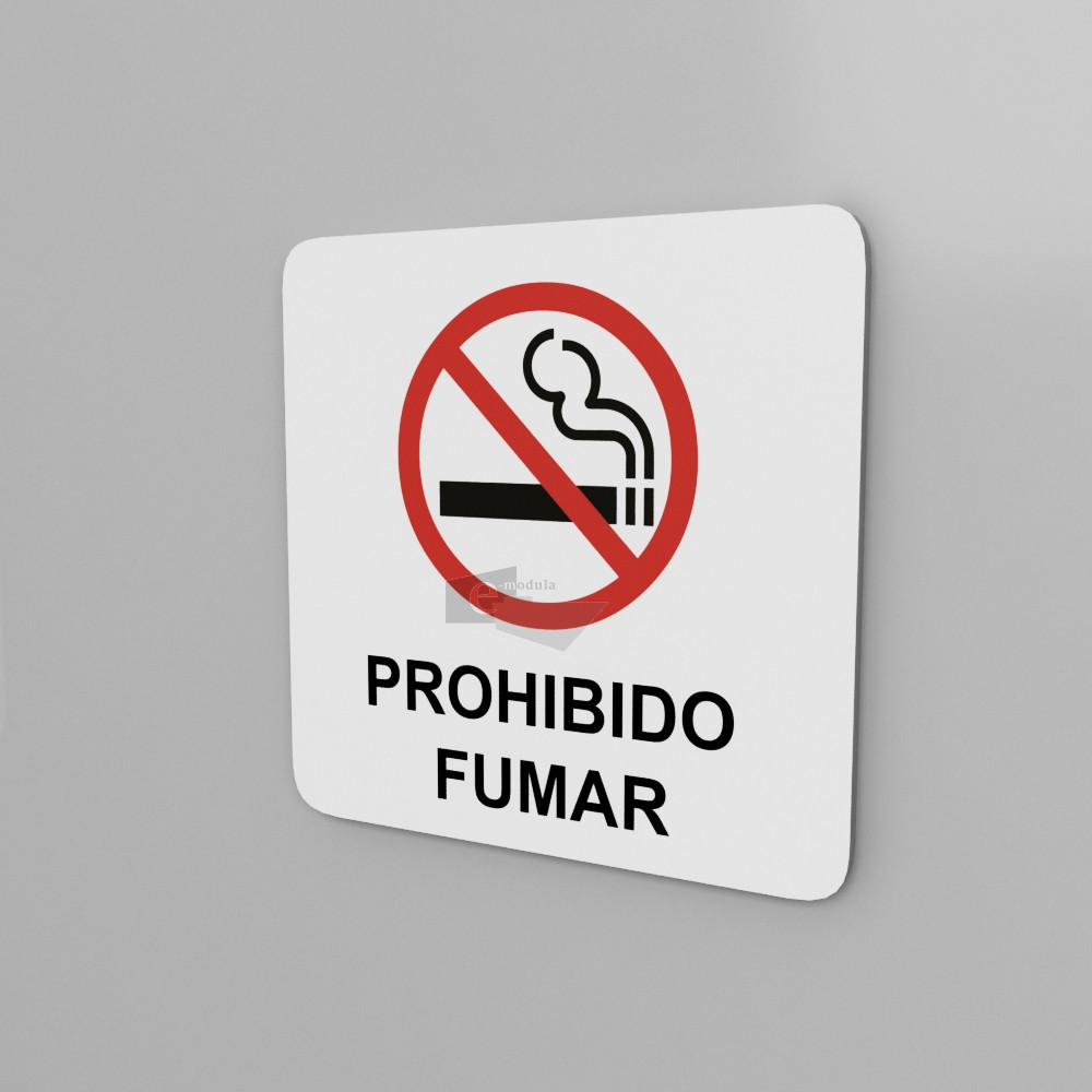 15x15cm / prohibido fumar / Señal / letrero / protección civil / fondo blanco