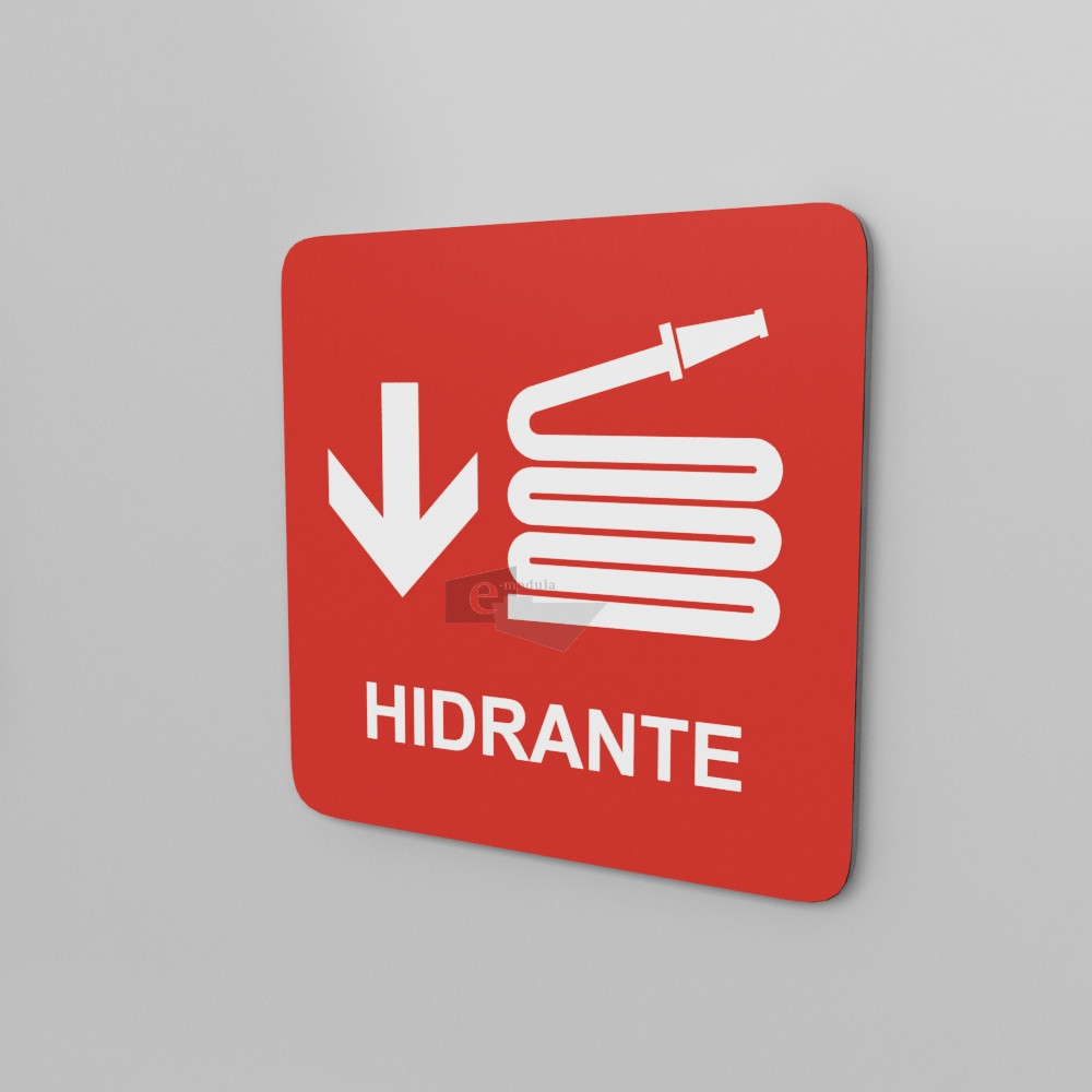 15x15cm / hidrante / Señal / letrero / protección civil / rojo
