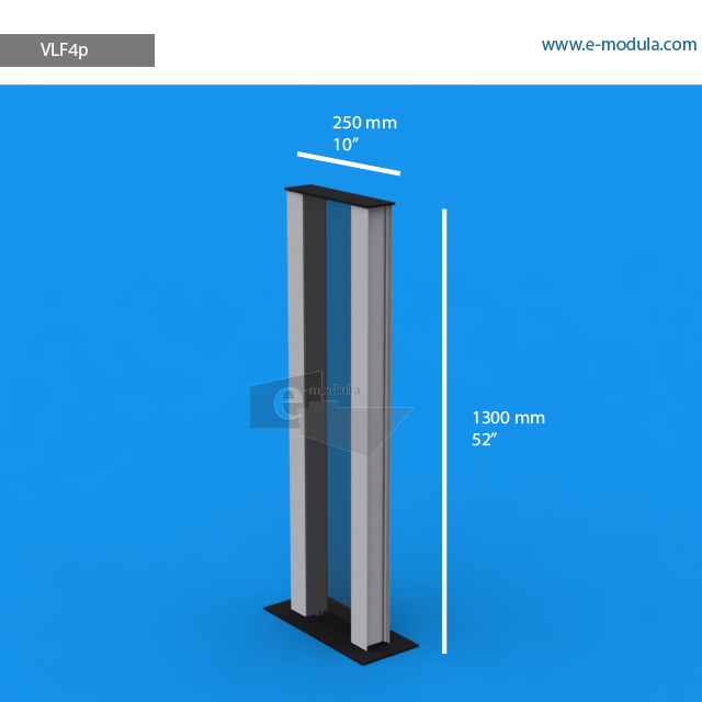 VLF4p - 130 cm de alto x  25 cm de ancho