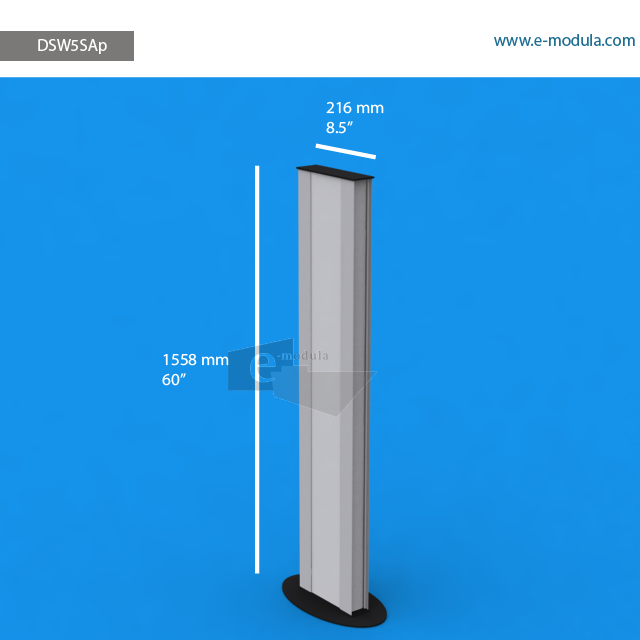 DSW5SAp - 155.8 cm de alto x 21.6 cm de ancho