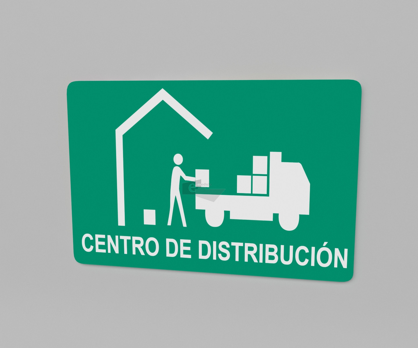 33.33 x 50 cm / protección civil / señal / letrero / centro de distribución izquierda / verde