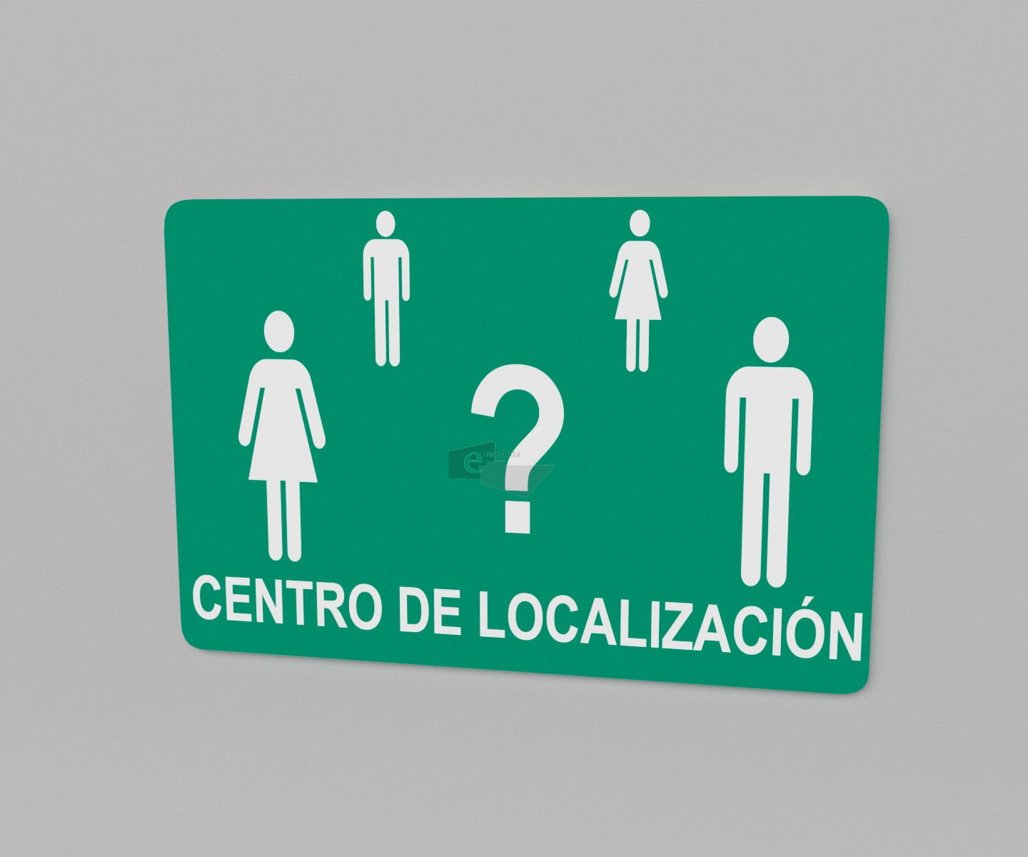 20x30cm / centro de localización / señal / letrero / protección civil / verde