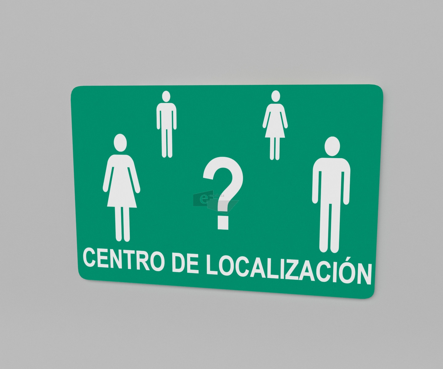 33.33 x 50 cm/ centro de localización / señal / letrero / protección civil / verde