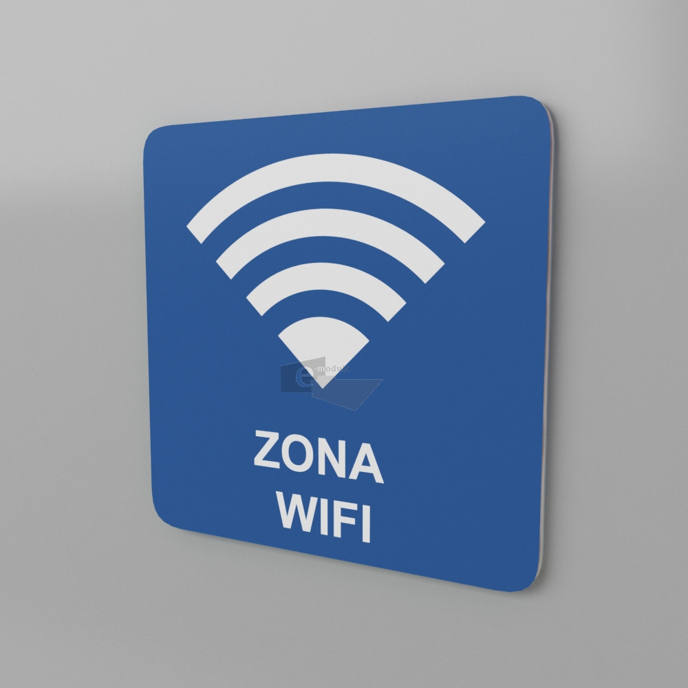 20x20cm / zona wifi / señal / letrero / protección civil / azul