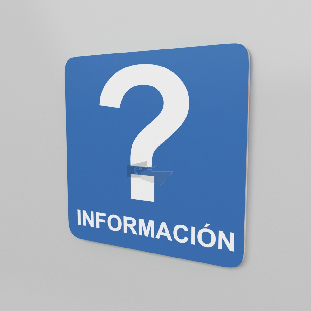 15x15cm / información / señal / letrero / protección civil / azul