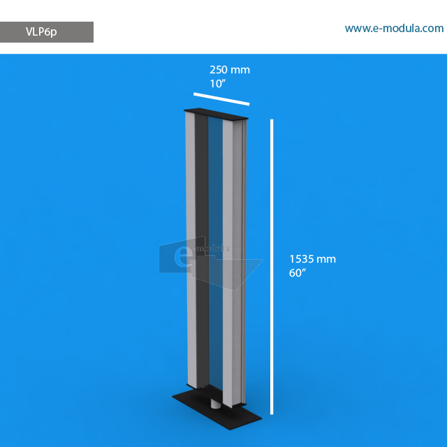 VLP6p - 153.5 cm de alto x 25 cm de ancho