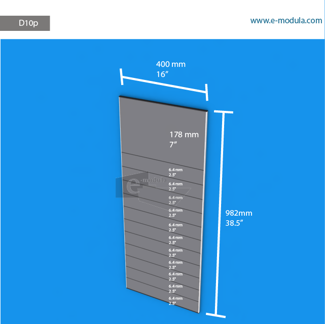 D10p - 98.2 cm de alto x 40 cm de ancho