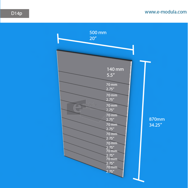 D14p - 87 cm de alto x 50 cm de ancho