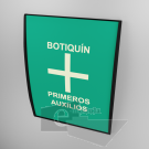 36x25cm Señal / letrero / protección civil / curvo / Botiquin