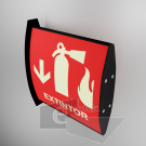 Señal / letrero / protección civil / curvo / Extintor / Fotoluminicente