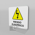 15x15cm / riesgo electrico / señal / letrero / protección civil / fondo blanco