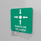 20x20cm / punto de reunion / Señal / letrero / protección civil / verde