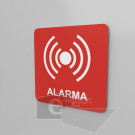 15x15 cm / alarma / Señal / letrero / protección civil / roja