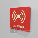 20x20 cm / alarma / fotoluminicente / Señal / letrero / protección civil / roja