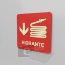 20x20cm / hidrante / fotoluminicente / Señal / letrero / protección civil / rojo