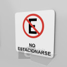 20x20cm / no estacionarse / Señal / letrero / protección civil / fondo blanco