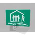 20x30cm / refugio temporal / señal / letrero / protección civil / verde