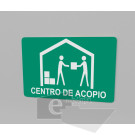 30x20 cm Señal / letrero / protección civil / centro de acopio / verde
