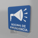 15x15cm / bocina de emergencia / señal / letrero / protección civil / azul