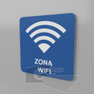 20x20cm / zona wifi / señal / letrero / protección civil / azul