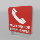 15x15cm / telefono de emergencia / Señal / letrero / protección civil / roja