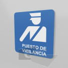 15x15cm / puesto de vigilancia / señal / letrero / protección civil / azul