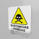 15x15cm / sustancias toxicas / Señal / letrero / protección civil / fondo blanco