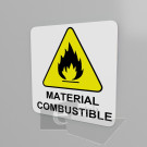 20x20cm / material combustible / Señal / letrero / protección civil / fondo blanco