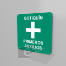 20 x 20 cm / Botiquín primeros auxilios / Señal / letrero / protección civil / verde
