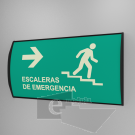 20x40cm / Escalera de Emergencia / Fotoluminicente / señal / letrero / protección civil / curvo /