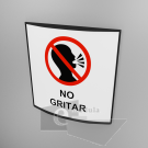 20x20cm / no gritar / señal / letrero / protección civil / curvo / fondo blanco